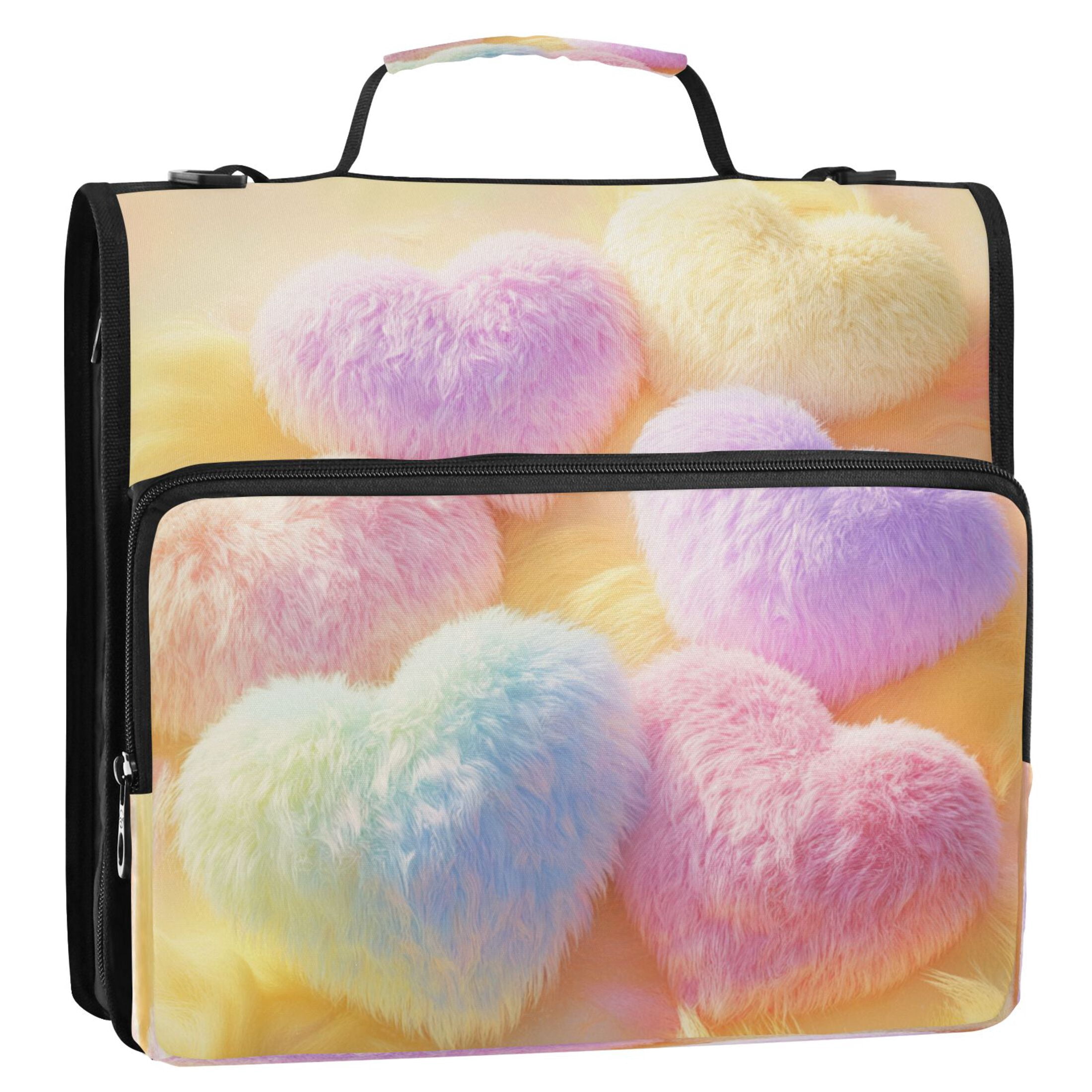 YAZAOO Zipper Binder trapper keeper Documents Organized Design Colorful Heart Pillows Printed