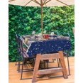thumbnail image 3 of Fsddascl Navy Blue Snowman Christmas Outdoor Tablecloth - 60x120 Inch Rectangle Dining Table Cover, Watercolor Xmas Snowflake Waterproof Outdoor Table Cloth with Umbrella Hole & Zipper for Patio, 3 of 7