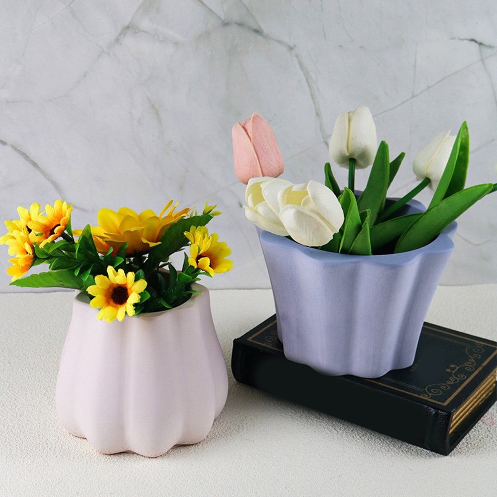 Succulent Flower Pots Silicone Mold DIY Garden Concrete Flowerpot Candle Holder Mould Resin Casting Molds Handmade Craft