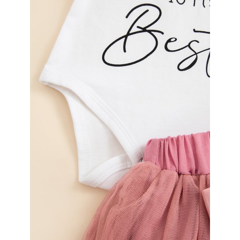 Bagilaanoe Baby Girl Summer Outfit Ruffle Auntie is My Bestie