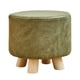 thumbnail image 2 of Reposapiés redondo pequeño otomano estable con patas de madera Creative Change Verde, 2 of 9