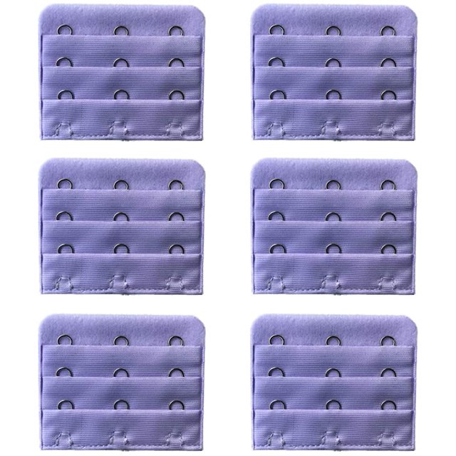 Home-Organizer Tech 6 Packs Bra Extender Soft Comfortable 4 Hook 3 Rows Bra Strap Extension for Women Girl