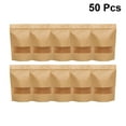 thumbnail image 3 of 50 Uds.Papel Kraft Bolsas con cierre de cremallera Bolsas de embalaje de pie para alimentos Prácticas bolsas autoadhesivas para la tienda del hogar, 3 of 7