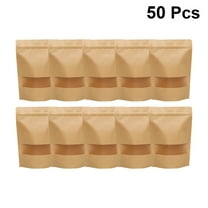 SOPOTUTU Window Paper Bag Zipper Sealed Snack Bags for 50Pcs