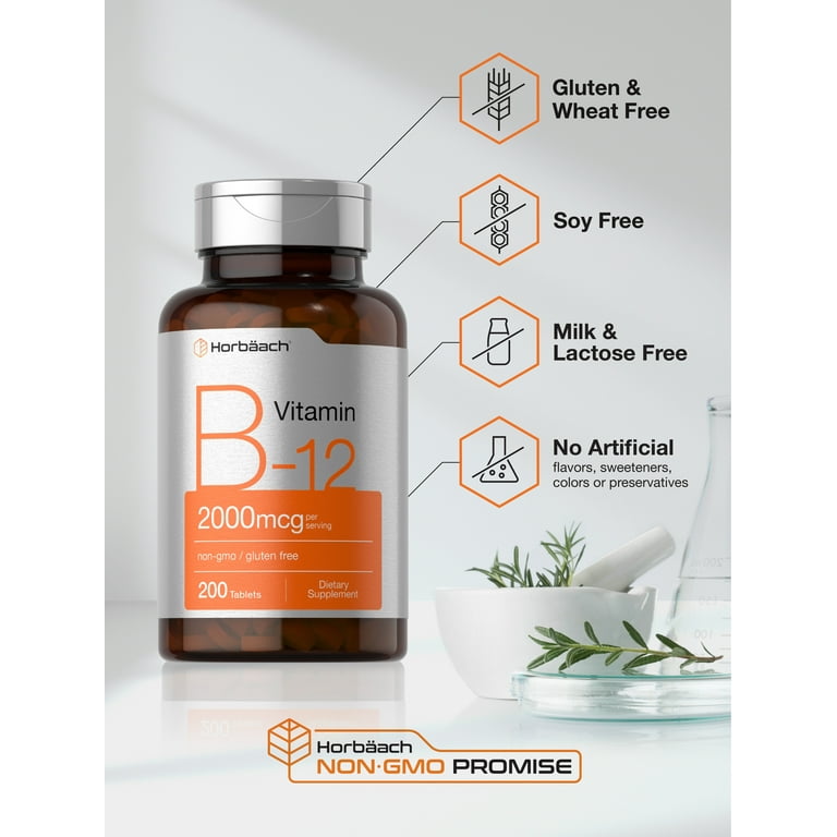 Horbaach Vitamin B12 2000mcg Vegetarian Tablets Supports Healthy