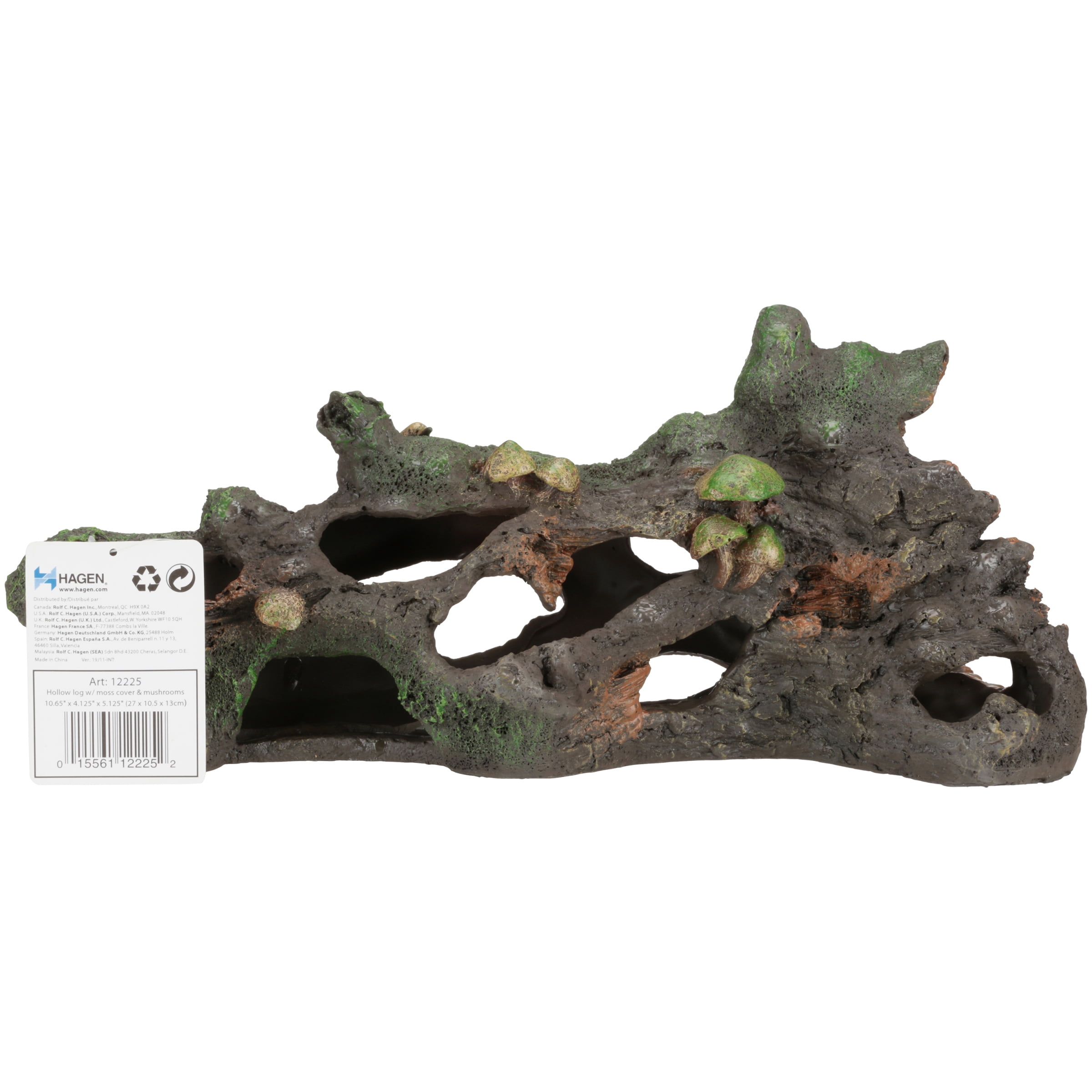 Marina Hollow Log Aquarium Ornament with Moss Cover
