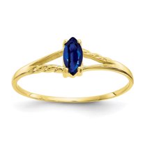 Auriga Fine Jewelry 10K Yellow Gold Polished Marquise-cut Genuine Sapphire Birthstone Ring for Women Size- 7