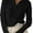 Black, variant on Women's Fall Long Sleeve Sweaters Lapel V Neck Cable Knitted Pullover Casual Soft Jumper Top