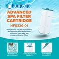 thumbnail image 2 of Hurricane HF8326 Advanced Spa Filter Cartridge for PSD125-2000 and Unicel C-8326, 2 Pack, 2 of 8