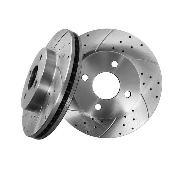 Front 256.05mm Drilled Slotted Brake Disc Rotors For 2003-2007 Saturn ION