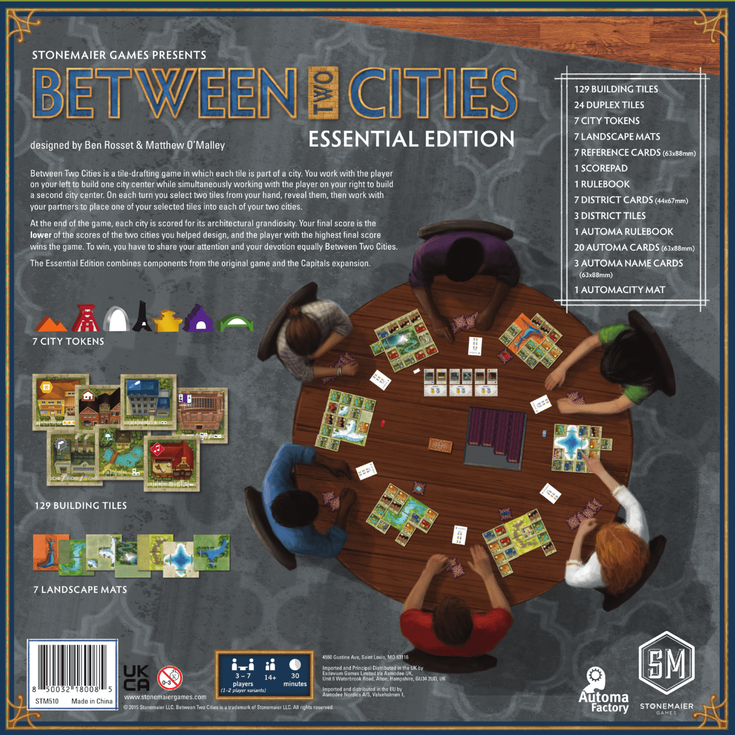 Between Two Cities by Matthew O'Malley & Ben Rosset - A Strategy Board Game from Stonemaier Games