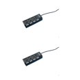 thumbnail image 3 of Monstrate USB Hub Cable Splitter Adaptador de expansión Accesorios de oficina Interruptor separado Versión 2.0 Conectores para portátiles Negro 4 puertos 2piezas, 3 of 6