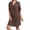 Brown, variant on Jamsmile Women Dress Summer Cotton Linen V Neck Solid Color Beach Casual Dresses Loose Vacation Holiday Sun Dresses