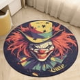 thumbnail image 6 of Psychedelic Clown Joker Round Carpet Circle Rug Outdoor Patio Area Rug Washable Large Area Rugs Hallway Room Decor Fitness Mats, 6 of 8