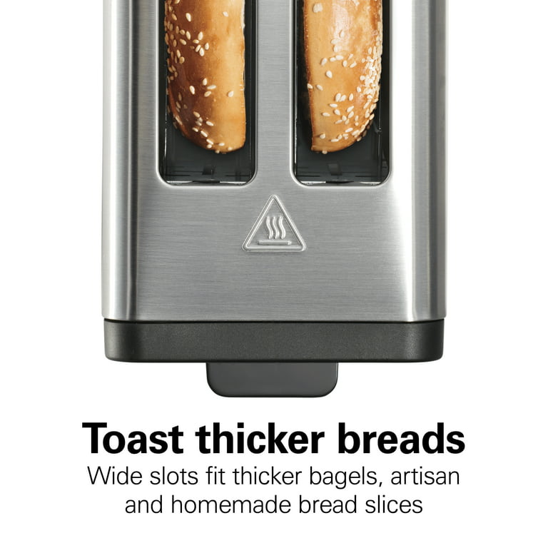 Hamilton Beach 2 Slice Toaster with Wide Slots, Bagel Function, Toast Boost, Stainless Steel, New, 22997f