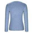 thumbnail image 5 of VSSSJ Women Ribbed Long Sleeve Crew Neck Classic Versatile Sweaters Casual Solid Color Slim Fit Basic Knit Pullover Sweater Tops Blue XL, 5 of 8