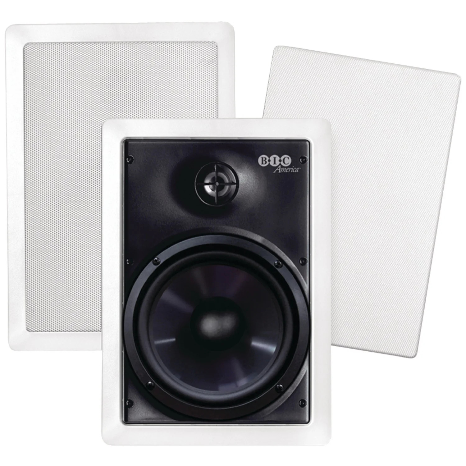 Bic America M-pro6w 150-watt 6.5" Weather-resistant In-wall Speakers With Pivoting Tweeters & Metal & Cloth Grilles - image 2 of 8