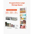thumbnail image 5 of Over The Door Organizer, 6-Tier Adjustable Hanging Storage Rack for Pantry & Kitchen, Freestanding Metal Shelf Unit, 5 of 7