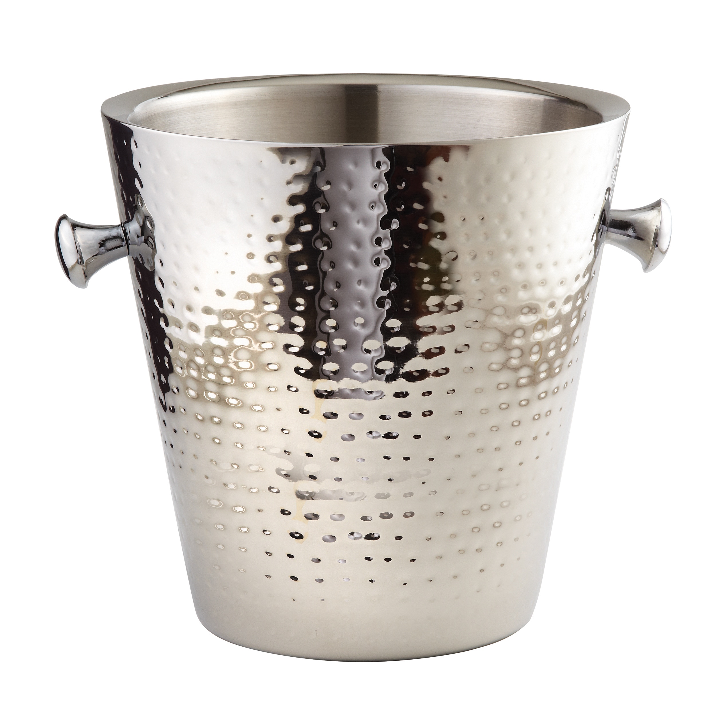 hammered metal ice bucket