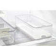thumbnail image 6 of iDesign Refrigerator and Pantry Large Divided Bin with Handles, Modular Stacking Food Storage Box for Freezer, 15" x 6" x 4", Clear and White, 6 of 7