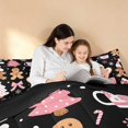 thumbnail image 4 of Manfei Gingerbread Twin Comforter Sets Christmas Bedding Set, Purple Pink 2-Pieces 1 Comforter and 1 Pillowcase, Black Reversible, 4 of 6