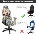 thumbnail image 6 of SCRAWLGOD Rooster Bohemian Flower Print Beige Print Gaming Chair Cover with Armrest Cover, Universal Slipcover for Roating Chairs Cozy Gaming Reclining Chair Protectors Set of 4, Patriotic Decor, 6 of 7
