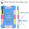 thumbnail image 4 of Kids Durable Handle Case for Samsung Galaxy Tab S7 FE 12.4" 2021 & S8 Plus 2022/S7 Plus 2020 Silicone PC Heavy Duty Protection [360 Rotating Ring Stand/Adjustable Shoulder Strap],Colorful/Blue, 4 of 8