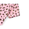 thumbnail image 4 of Beezizac Girls' Short Sleeve Pajama Set Cotton Slim Fit All-Over Pink Leopard Print Soft Kids Sleepwear Size 4T, 4 of 7
