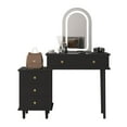 thumbnail image 2 of QinaQin Modern Black Dressing Table with a Mirror and Light, Featuring Two Drawers and An Adjustable Three-Drawer Chest, a Wooden Dressing Table for Bedroom, 2 of 7