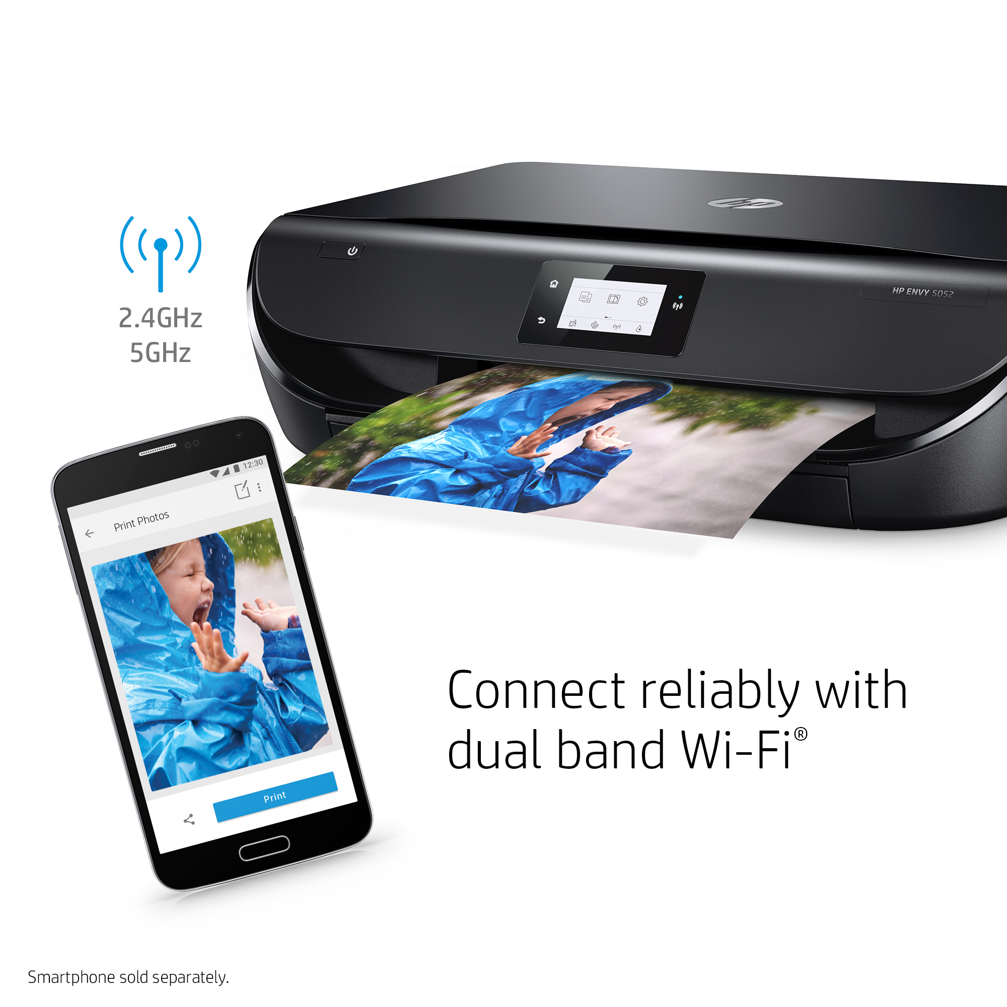 Hp Envy 5052 All-In-One Wireless Color Inkjet Printer (M2U92A) Dual Band Wifi Borderless Photos, Auto 2-Sided Printing, Black - image 4 of 9