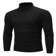 thumbnail image 1 of Mens Roll Turtle Neck Pullover Knitted Jumper Tops Sweater, 1 of 5