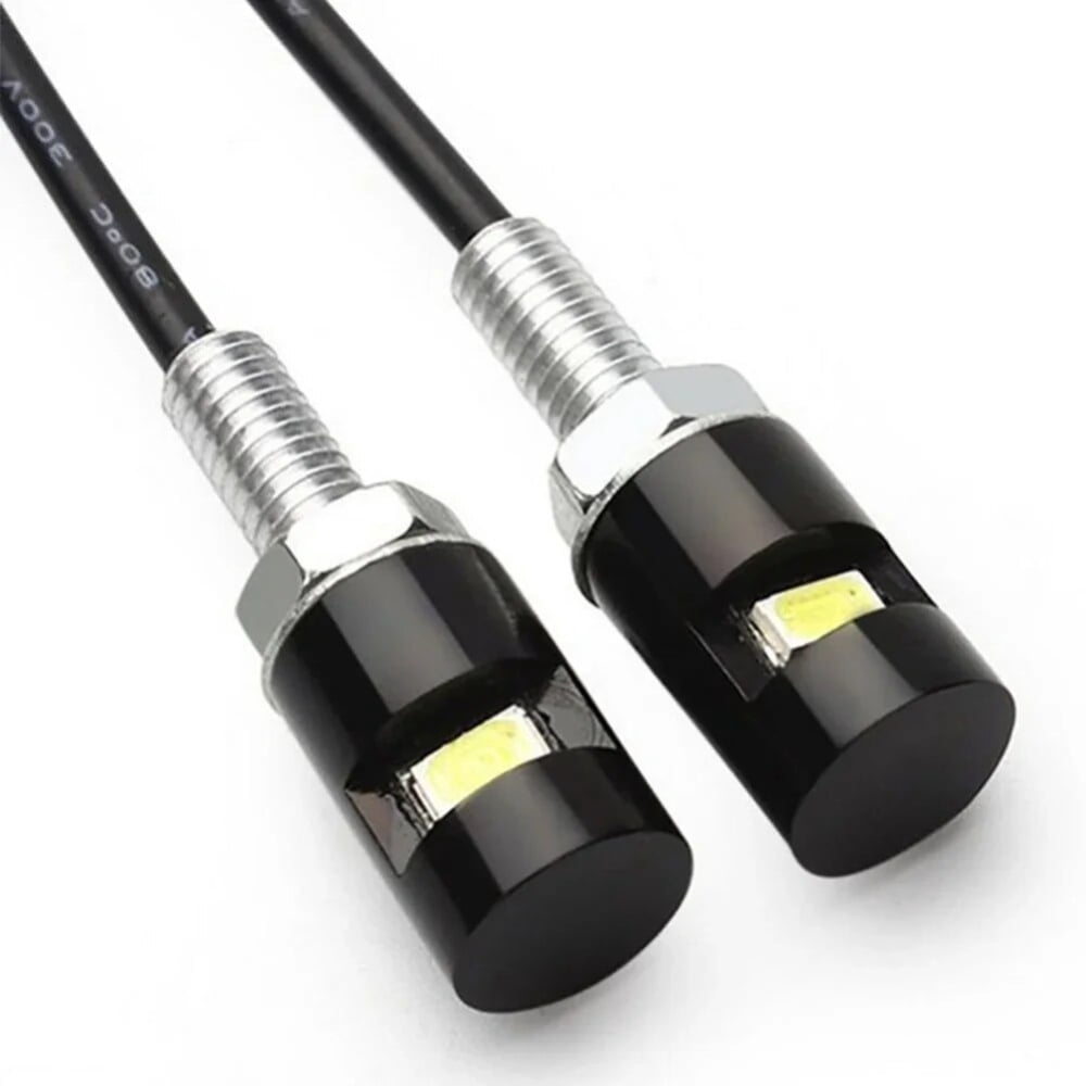 2x License Plate Bolt-On Lights Motorcycle/Scooter/Moped LED 12V Universal Black