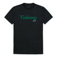 thumbnail image 1 of W Republic 554-198-BLK-01 T-Shirt Homme Tulane Green Wave Script, Noir - Petit, 1 of 1