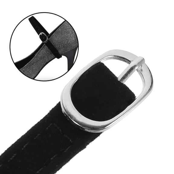 RENACLIPY Black Heel Straps for High Heels, 2 Pieces, Comfortable PU and Velvet Shoe Accessories for Women