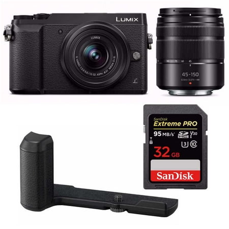 Panasonic Lumix GX85 Mirrorless Camera 12-32mm and 45-150mm Lenses Grip