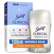 Secret Clinical 100HR Antiperspirant Deodorant, Invisible Solid, Stress Response, 1.6 oz