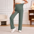 thumbnail image 4 of Gyujnb High Waist Full Belly Maternity Wide Leg Pants Stretch Fabric Side Pockets Loose Fit Casual Everyday Pregnancy Trousers,XL, 4 of 4