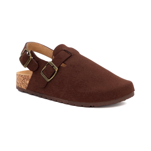 Women's Backstrap Clogs – Faux Suede Buckle Clogs for Everyday Wear