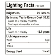 Better Homes & Gardens B10 Decorative LED Flicker Flame Light Bulb, E12 Candelabra Base, 2 Pack