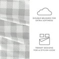 thumbnail image 5 of Noble Linens 4 Piece Pattern Microfiber Bed Sheets Set, Light Gray Country Plaid, Full, 5 of 11