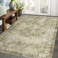 thumbnail image 2 of Hasoo Traditional Area Rugs 9' x 12' Foldable Persian Oriental Floral Print Carpet Non Slip Indoor Thin Rug for Living Room Bedroom Kitchen Brown, 2 of 6