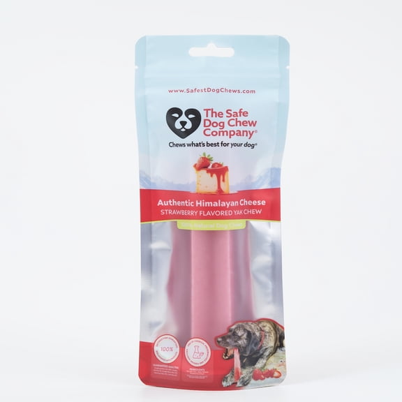 Safe Dog Chew Strawberry Flavored Authentic Himalayan Cheese Chew treats for Dogs, Large, 1 Chew Packet
