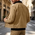 thumbnail image 6 of Men's Full Zip Jackets Fashion Patchwork Lapel Collar Coat Fall Long Sleeve No Hood Outerwear with Zip Pockets, 6 of 8