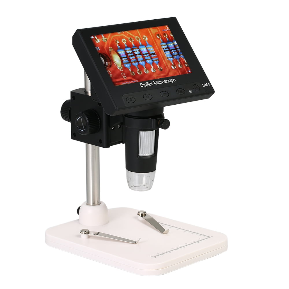 Black Digital Microscope 4.3 LED Screen Display 720P 10X-1000X Magnification Zoom Camera Video Recorder for Phone Repair Soldering Tool Jewelry Appraisal Biologic LeanKing 885541 