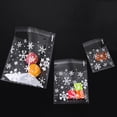 thumbnail image 4 of Mightlink 100Pcs Cookie Bags Clear Snowflake Biscuit Candy Bags Self-adhesive Gift Bags for Home Christmas, 4 of 7