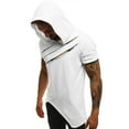 thumbnail image 5 of IYTR Mens Gym Shirts Summer Fashion Solid Color Short Sleeve T Shirts Casual Pullover Hooded Neck Tee Shirts Comfortable Athletic Shirts White M, 5 of 5
