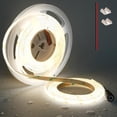 thumbnail image 1 of TOPAI 12V COB LED tira 6000K impermeable CRI 90+ 16.4ft alta densidad cortable Flexible para gabinete hogar proyectos de iluminación DIY, 1 of 5