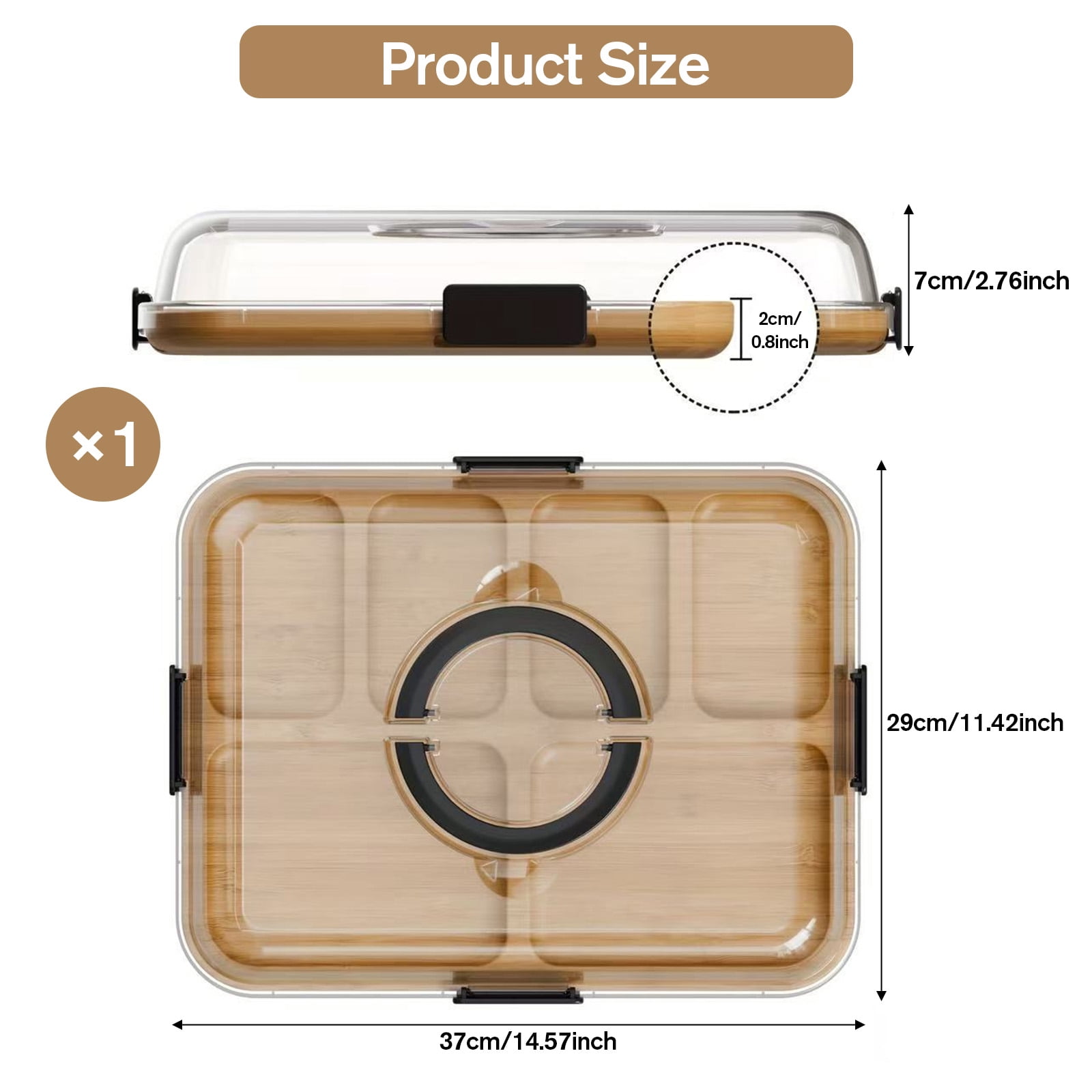 GIRACOA Charcuterie Board with Clear Lid & Handle – 4 Cheese Tools Included, Compartmentalized Cutting Board for Parties, Travel & Picnics