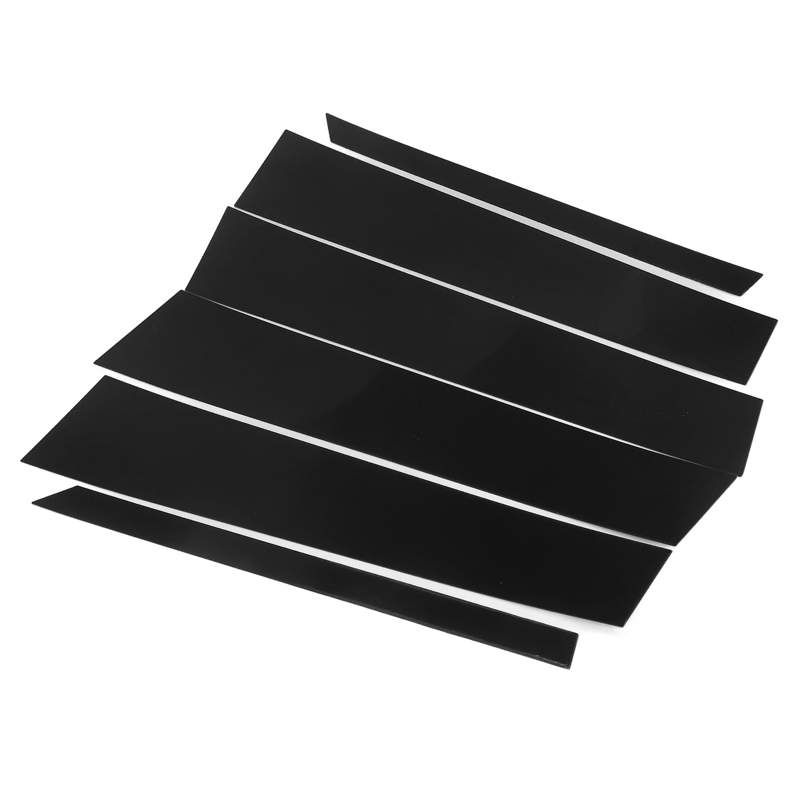 Door Window Pillar Trim, 4D Style Adhesive Installation Bright Black