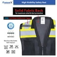 thumbnail image 7 of ProtectX 6 Pockets High Visibility Zipper Front Safety Vest with Reflective Tape Strips, Lightweight & Solid Fabric, ANSI/ISEA Certified Class 2, Black - 3X Large, 7 of 7